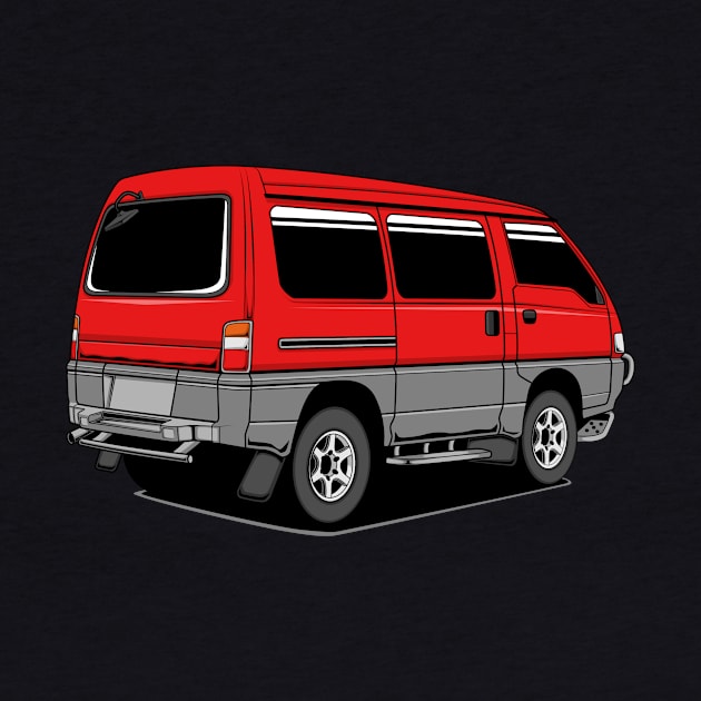 Jdm red delica rear classic by R.autoart